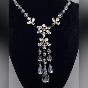 Magnificent Signed Nicky Butler Rhinestone Necklace Made In England Crystal